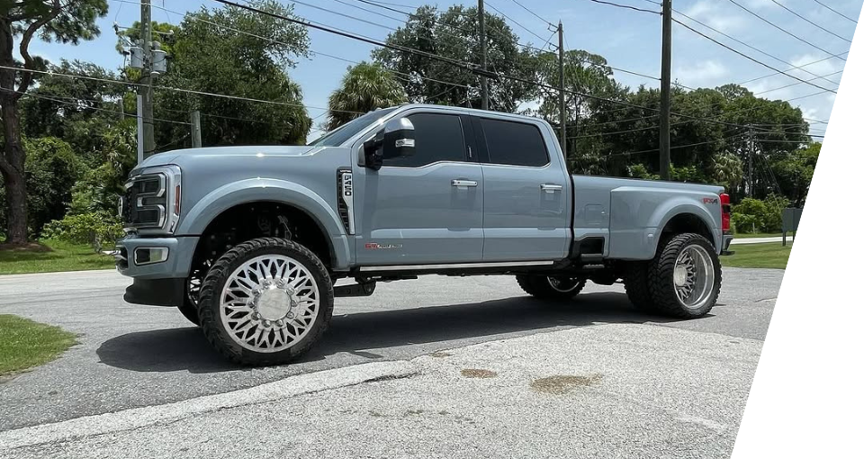 2024 F450 3 inch wicked suspension 3” lift kit with Fox 2.0 shocks, 26“ jtx forged wheels, 37x13.5x26 amp tires