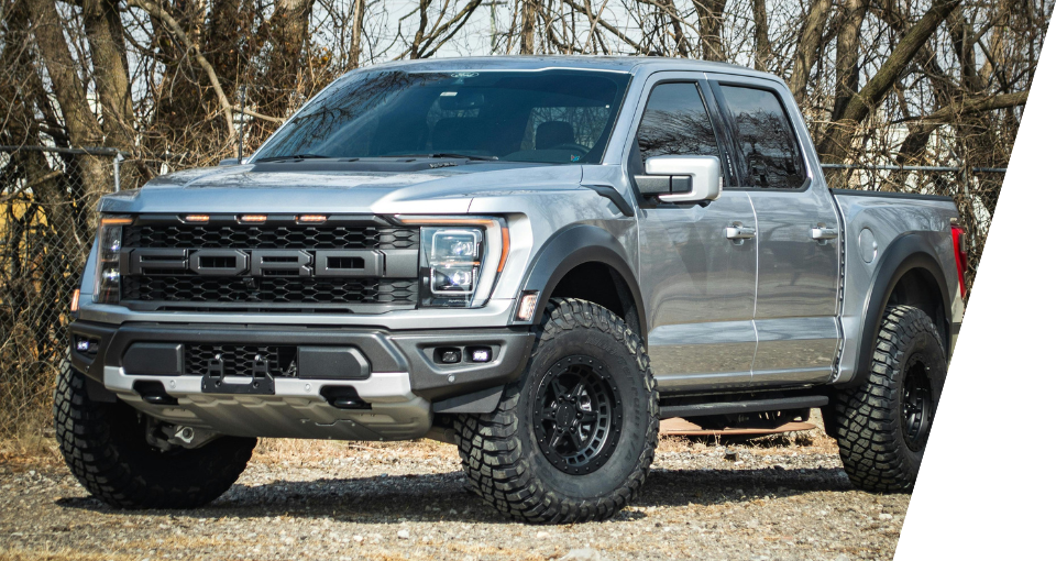 Lifted F150 with larger wheels and tires